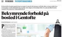 Avisforside med overskriften "Bekymrende forhold på bosted i Gentofte"